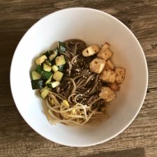Tofu, Zucchini and Bean Sprout Soba Bowl
